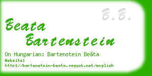 beata bartenstein business card